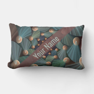 Coussin Rectangle Profondeur d'art fractal moderne, Brown, Ardoise,
