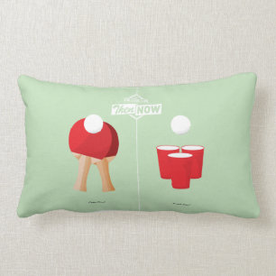 Coussin Rectangle Puis et maintenant : Ping-pong