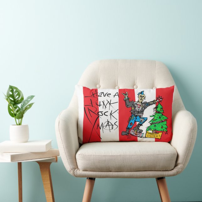 Coussin Rectangle Punk Rock Xmas  (Chaise)