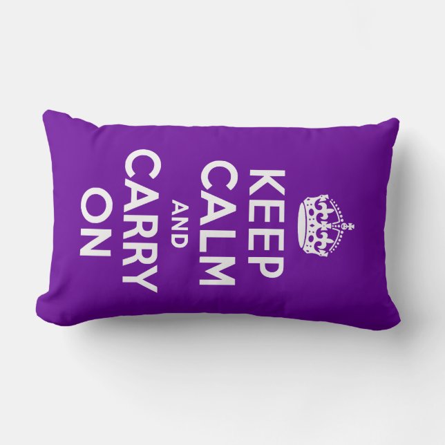 Coussin Rectangle Purple Gardez le calme et continuer (Recto)