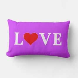 Coussin Rectangle Purple LOVE Heart Élégant élégant