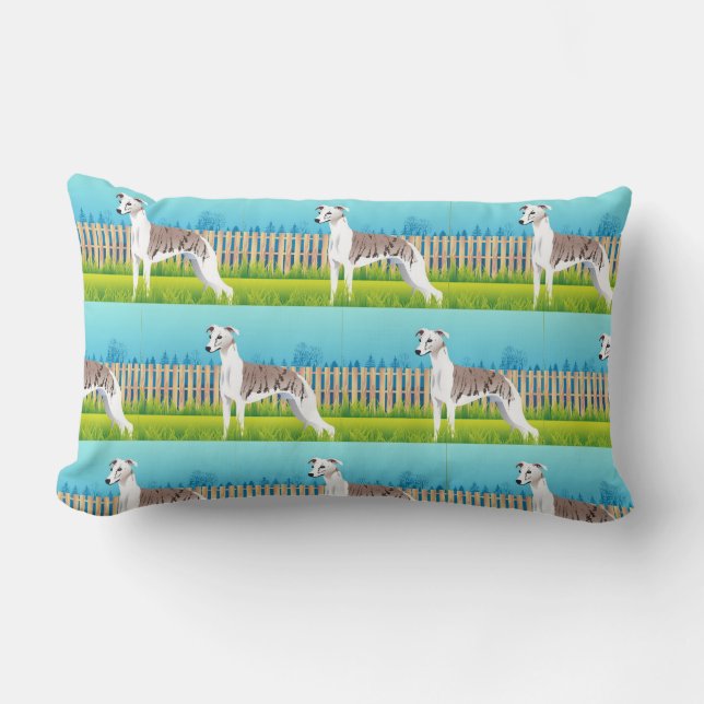 Coussin Rectangle Race de chien Whippet (Recto)