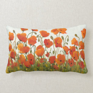Coussin Rectangle Rangées de pavots I
