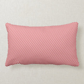 Coussin Rectangle Rayures diagonales rouges et blanches