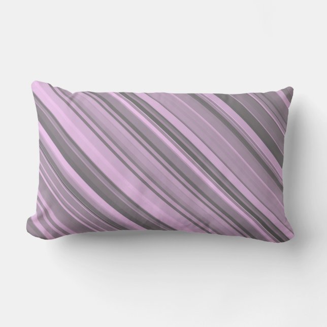 Coussin Rectangle Rayures Gris Violet (Recto)
