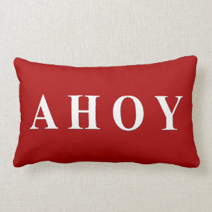 Coussin Rectangle Rayures nautiques blanches rouges de navigation