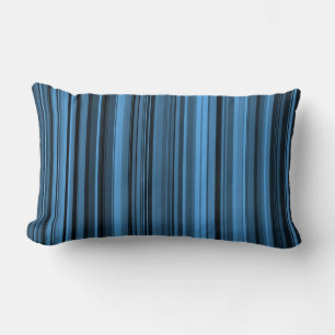 Coussin Rectangle Rayures Noir Bleu