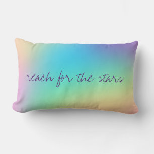 Coussin Rectangle "Reach For The Stars" Pastel Rainbow Gradient