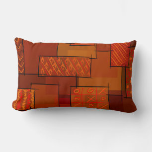 Coussin Rectangle Rectangles, motif patchwork, doodle. Surface de re