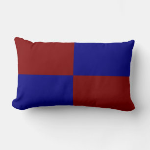 Coussin Rectangle Rectangles rouge foncé et bleu
