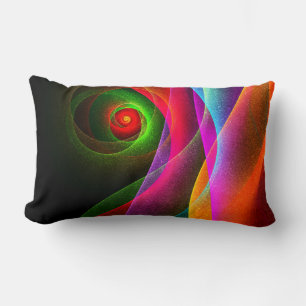 Coussin Rectangle Red Green Orange Modern Abstrait Art Motif #22