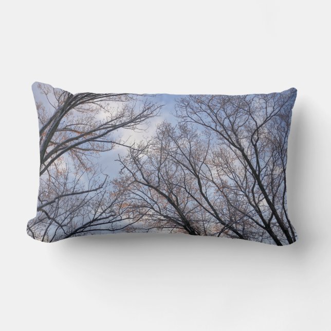 Coussin Rectangle Regard sur les arbres du matin d'hiver (Recto)