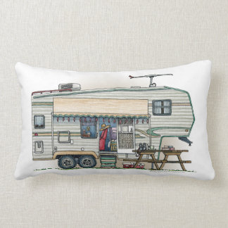 Coussin Rectangle Remorque mignonne de voyage de campeur de