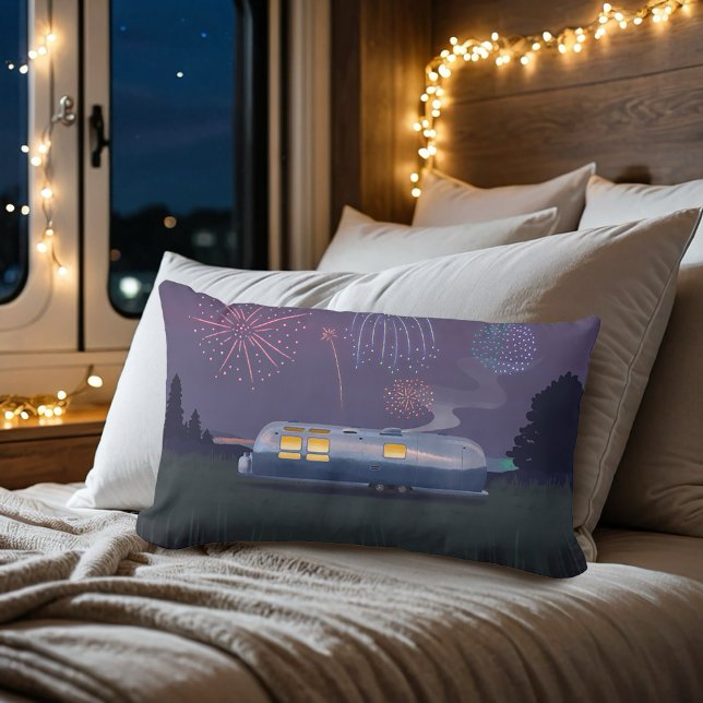 Coussin Rectangle Remorque Voyage Silver RV & Night Sky (Créateur téléchargé)