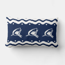 Coussin Rectangle Requin bleu et blanc