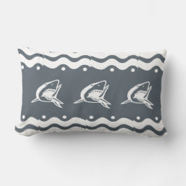Coussin Rectangle Requin gris et blanc