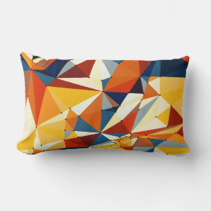 Coussin Rectangle Réseau de triangles multicolores