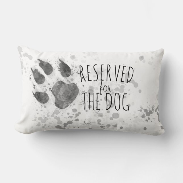 Coussin Rectangle réservé à l'empreinte de patte chien gris et blanc (Recto)