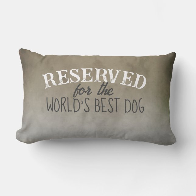 Coussin Rectangle réservé au chien citation ombre gris et marron (Recto)
