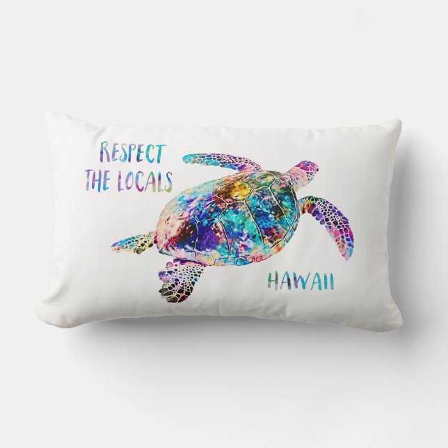 Coussin Rectangle Respectez la citation de la tortue marine locale T (Recto)