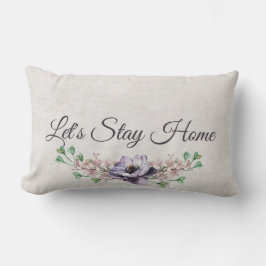 Coussin Rectangle Restons à la maison Aquarelle Florale