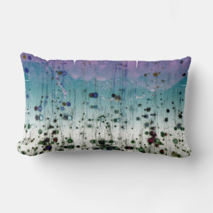 Coussin Rectangle Résumé Aqua Violet et Noir