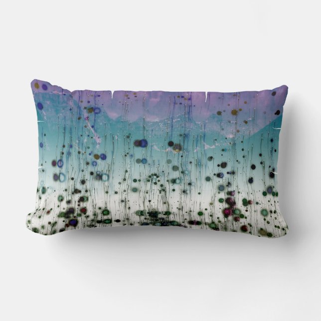 Coussin Rectangle Résumé Aqua Violet et Noir (Recto)