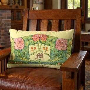 Coussin Rectangle Retro Arts & Crafts ou frise florale Craftsman