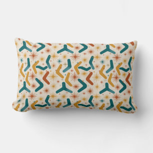 Coussin Rectangle Rétro Boomerang & Starburst Milieu de Siècle Moder