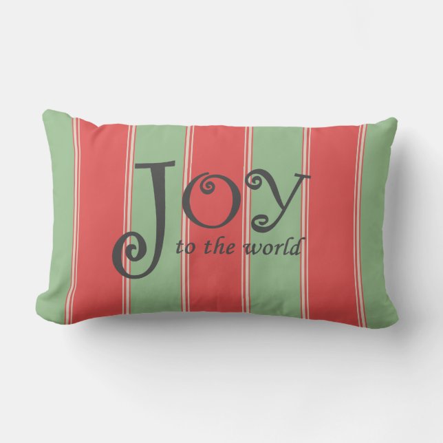 Coussin Rectangle Retro Chic Stripes Joy to the World (Recto)