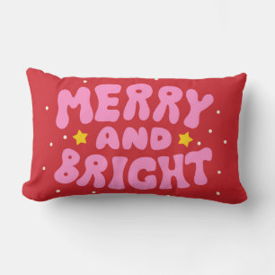 Coussin Rectangle Retro Merry et Bright Holiday Design