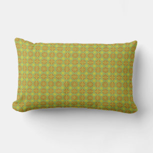 Coussin Rectangle Rétro vert et motif vintage de Starburst d'or