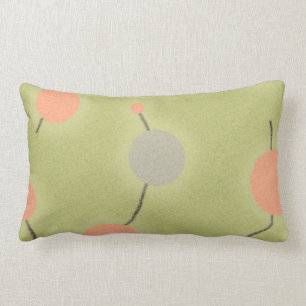 Coussin Rectangle Rétro vert pointillé d'univers