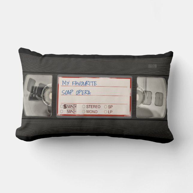 Coussin Rectangle Rétro vidéo VHS personnalisable (Recto)