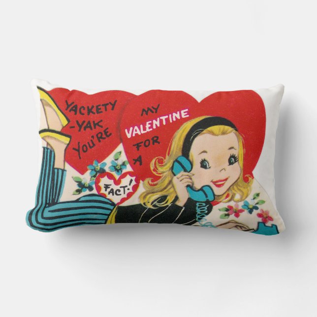 Coussin Rectangle Retro vintage Valentine (Recto)