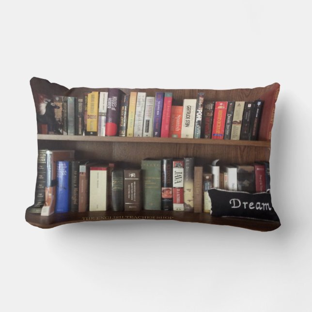 Coussin Rectangle Rêve d'étagères à livres (Recto)