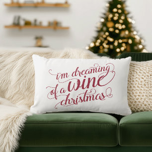 Coussin Rectangle Rêver d'un Noël de vin   Décor de vacances