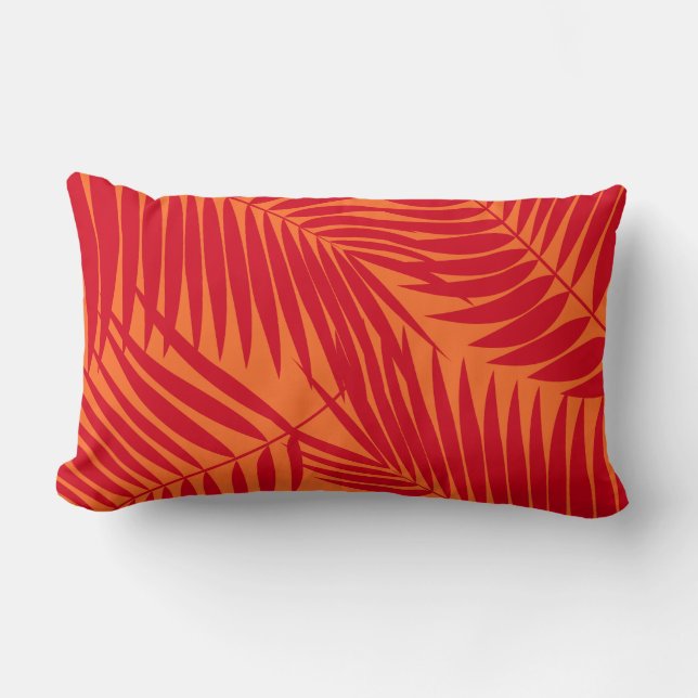 Coussin Rectangle Réversible hawaïen de feuille de paumes de Kona (Recto)