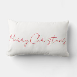 Coussin Rectangle Réversible Joyeux Noël Rouge Blanc Minimaliste
