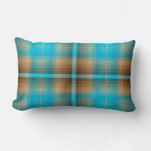 Coussin Rectangle Réversible psychédélique vintage de plaid de