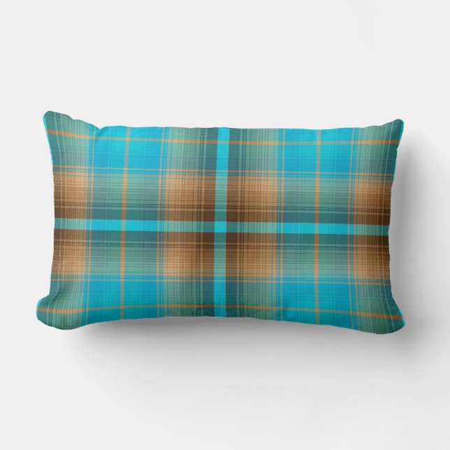 Coussin Rectangle Réversible psychédélique vintage de plaid de (Recto)