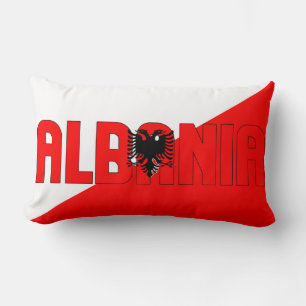 Coussin Rectangle Rêvez en couleur avec le drapeau albanais