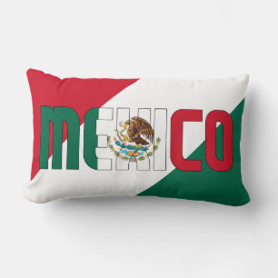 Coussin Rectangle Rêvez en couleur avec le drapeau mexicain