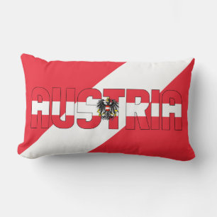 Coussin Rectangle Rêvez en couleur avec le drapeau patriotique autri