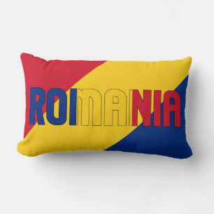Coussin Rectangle Rêvez en couleur avec le drapeau roumain