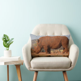 Coussin Rectangle Rhino avec boue sur la peau photo