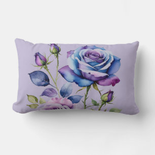 Coussin Rectangle Rose bleu et violet (violet)