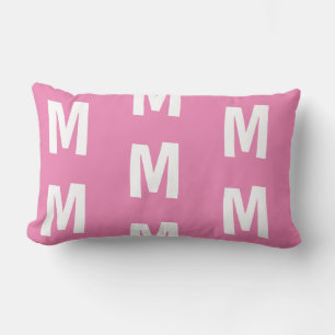 Coussin Rectangle Rose chaud moderne Monogramme Fun Police