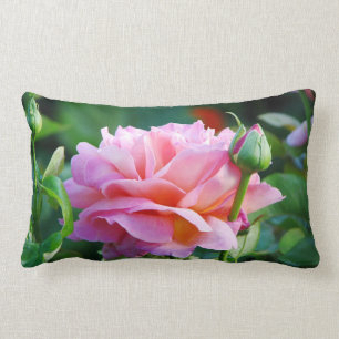 Coussin Rectangle Rose de thé anglais de jardin