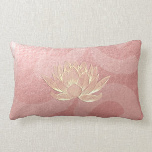 Coussin Rectangle Rose Gold Lotus Yoga Studio Méditation Instructeur